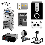 Picture of Computer Peripherals And Devices Set - Input and Output