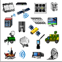 Picture of Satellite Communications Set - Miscellaneous Satellite Communication Shapes