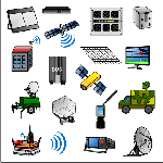 Picture of Satellite Communications Set - Miscellaneous Satellite Communication Shapes